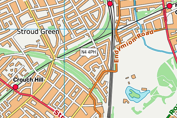 N4 4PH map - OS VectorMap District (Ordnance Survey)