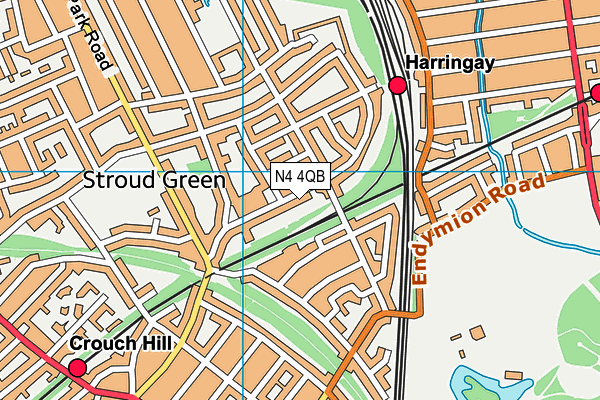 N4 4QB map - OS VectorMap District (Ordnance Survey)