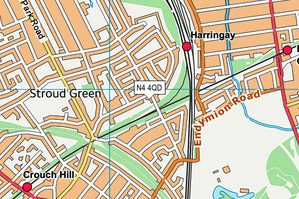 N4 4QD map - OS VectorMap District (Ordnance Survey)