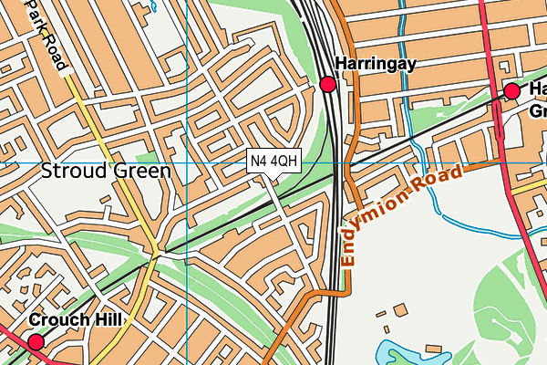 N4 4QH map - OS VectorMap District (Ordnance Survey)