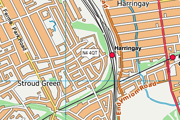 N4 4QT map - OS VectorMap District (Ordnance Survey)