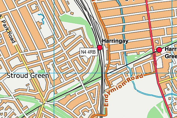 N4 4RB map - OS VectorMap District (Ordnance Survey)