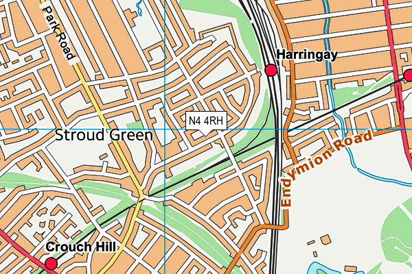 N4 4RH map - OS VectorMap District (Ordnance Survey)