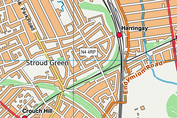 N4 4RP map - OS VectorMap District (Ordnance Survey)