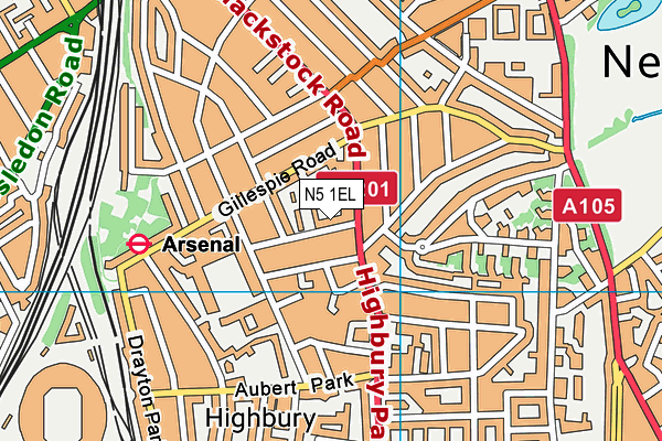 N5 1EL map - OS VectorMap District (Ordnance Survey)