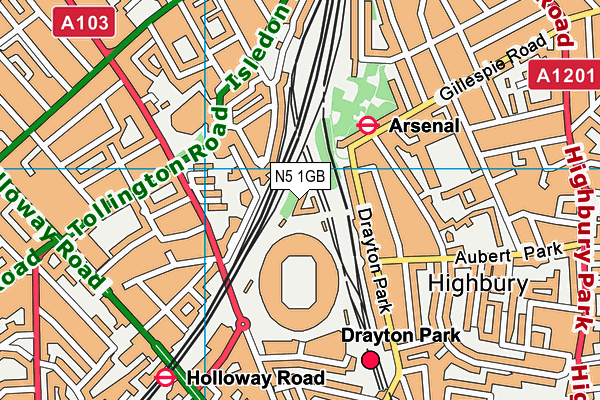 N5 1GB map - OS VectorMap District (Ordnance Survey)