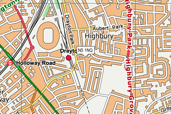 N5 1NQ map - OS VectorMap District (Ordnance Survey)