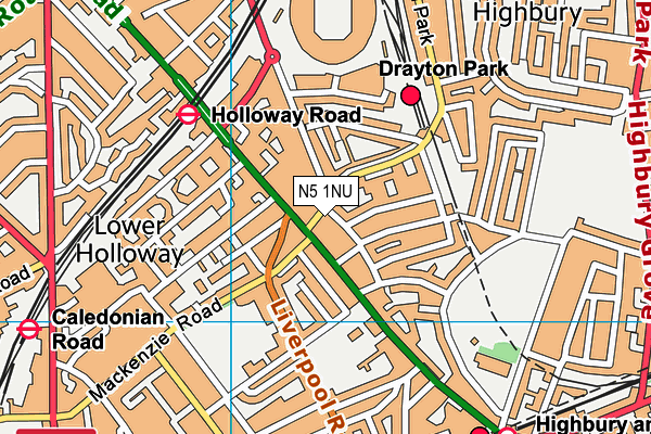 N5 1NU map - OS VectorMap District (Ordnance Survey)