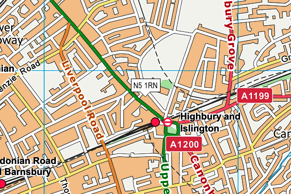 London Scandinavian School map (N5 1RN) - OS VectorMap District (Ordnance Survey)