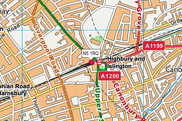 N5 1RQ map - OS VectorMap District (Ordnance Survey)