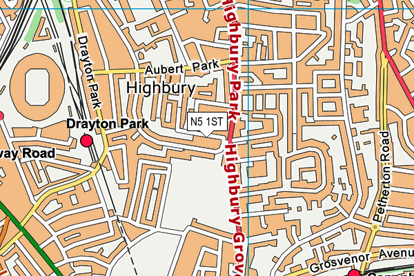 N5 1ST map - OS VectorMap District (Ordnance Survey)