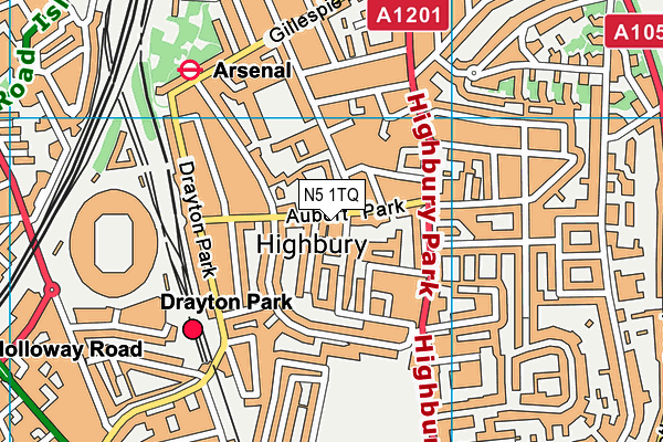 N5 1TQ map - OS VectorMap District (Ordnance Survey)