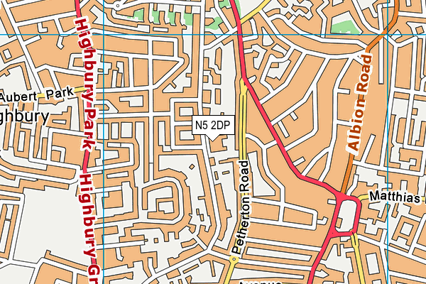 Highbury Quadrant Primary School map (N5 2DP) - OS VectorMap District (Ordnance Survey)