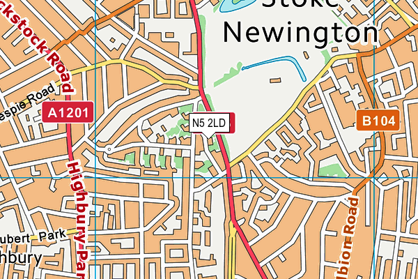 N5 2LD map - OS VectorMap District (Ordnance Survey)