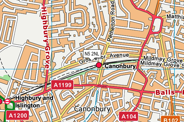 N5 2NL map - OS VectorMap District (Ordnance Survey)