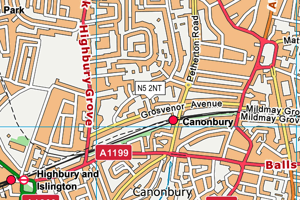 N5 2NT map - OS VectorMap District (Ordnance Survey)