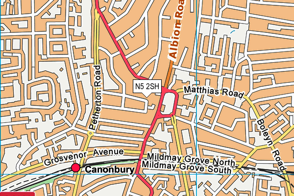 N5 2SH map - OS VectorMap District (Ordnance Survey)