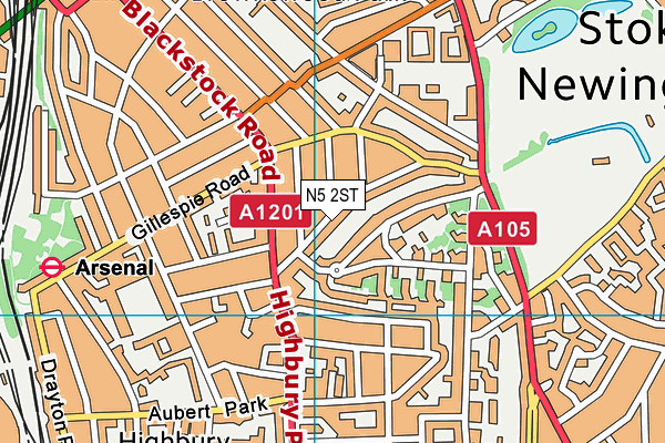 N5 2ST map - OS VectorMap District (Ordnance Survey)