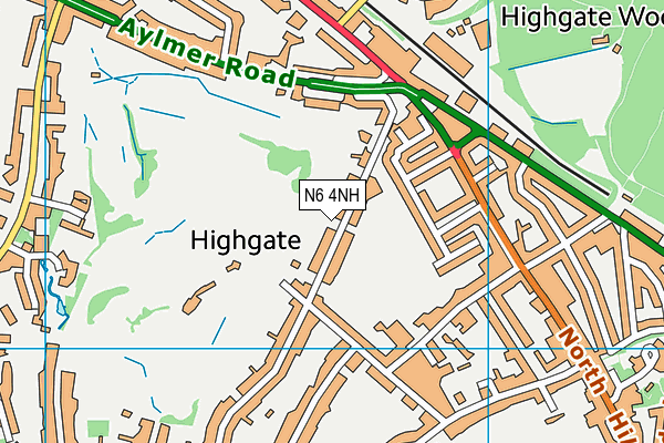 N6 4NH map - OS VectorMap District (Ordnance Survey)