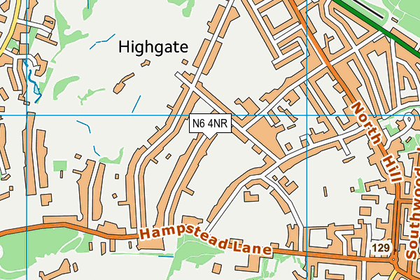 N6 4NR map - OS VectorMap District (Ordnance Survey)