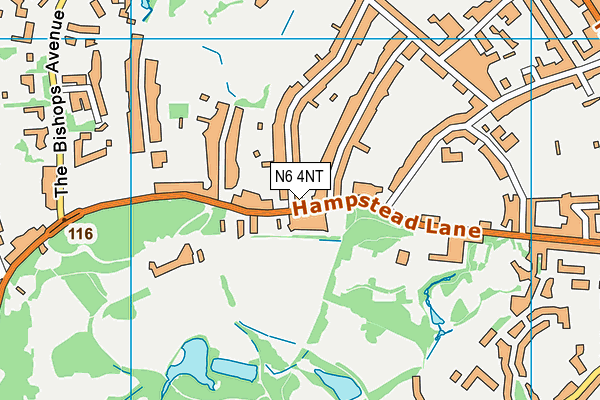 N6 4NT map - OS VectorMap District (Ordnance Survey)