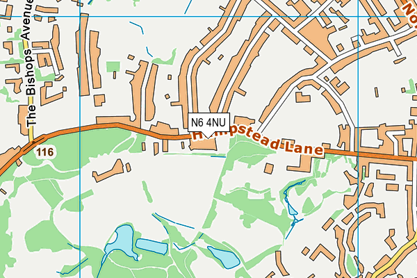 N6 4NU map - OS VectorMap District (Ordnance Survey)
