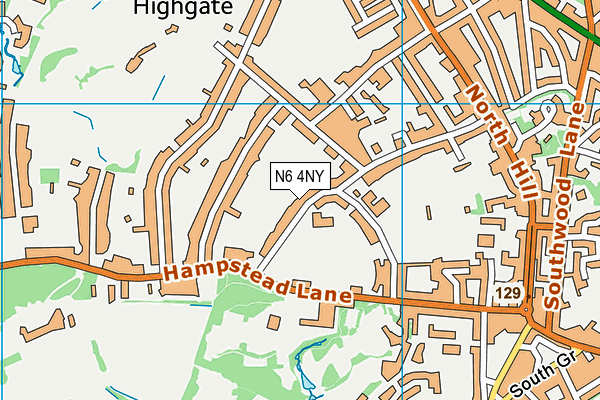 Highgate School (Mallinson Sports Centre) map (N6 4NY) - OS VectorMap District (Ordnance Survey)
