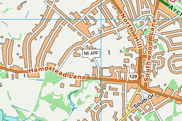 N6 4PP map - OS VectorMap District (Ordnance Survey)