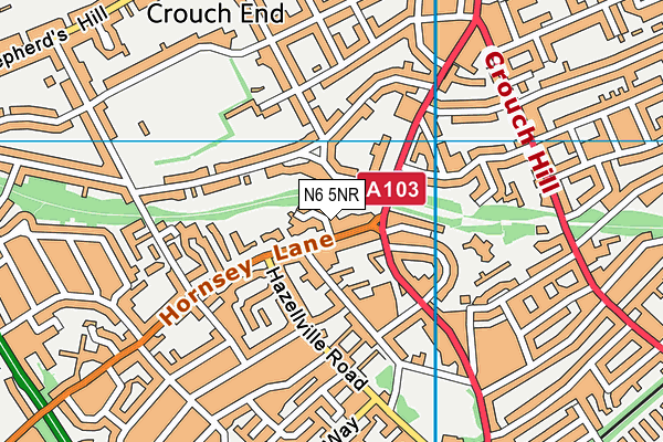 N6 5NR map - OS VectorMap District (Ordnance Survey)