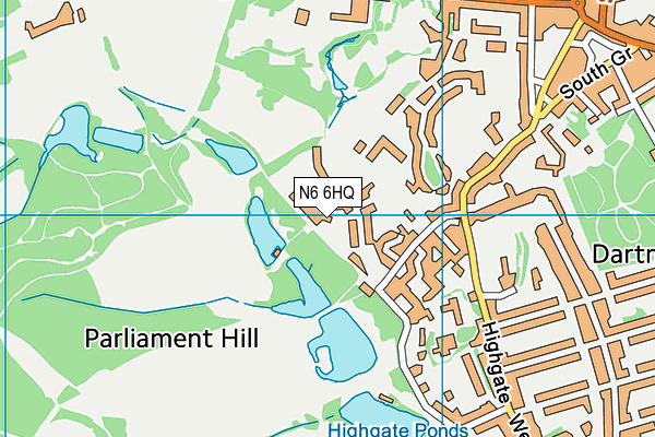 N6 6HQ map - OS VectorMap District (Ordnance Survey)