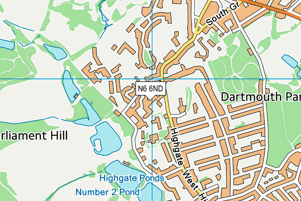 N6 6ND map - OS VectorMap District (Ordnance Survey)