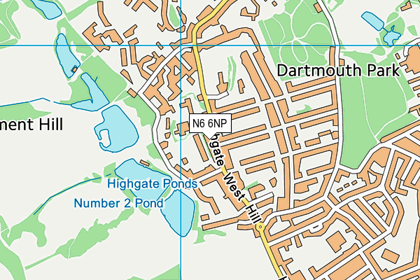 N6 6NP map - OS VectorMap District (Ordnance Survey)