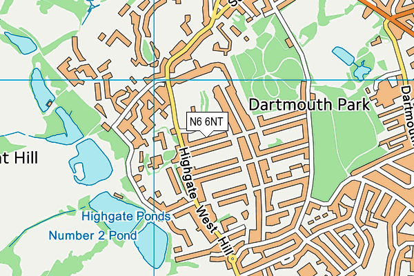 N6 6NT map - OS VectorMap District (Ordnance Survey)
