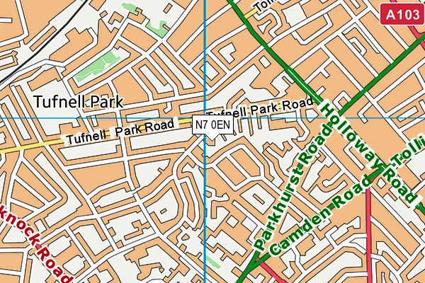 N7 0EN map - OS VectorMap District (Ordnance Survey)