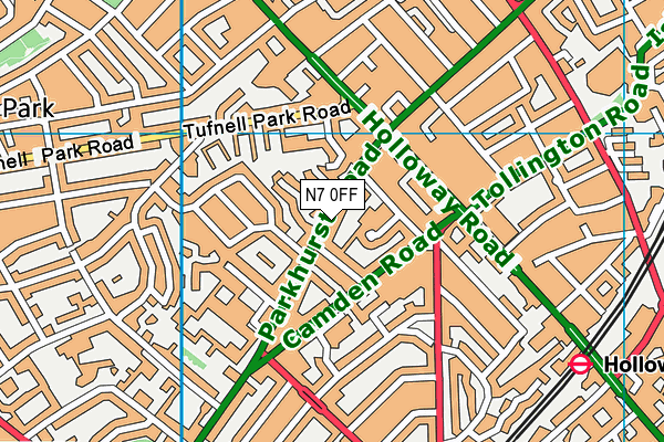 N7 0FF map - OS VectorMap District (Ordnance Survey)