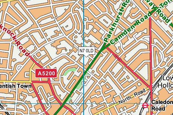 N7 0LD map - OS VectorMap District (Ordnance Survey)