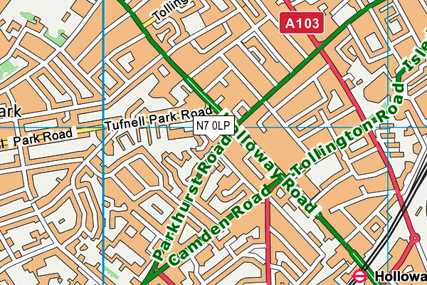 N7 0LP map - OS VectorMap District (Ordnance Survey)