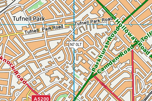 N7 0LT map - OS VectorMap District (Ordnance Survey)