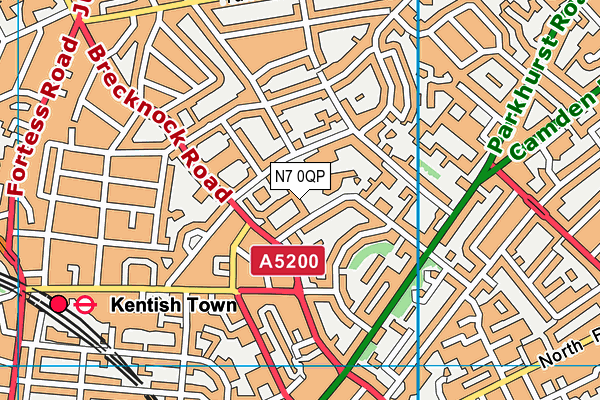 N7 0QP map - OS VectorMap District (Ordnance Survey)