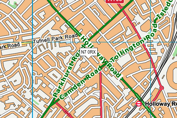 N7 0RX map - OS VectorMap District (Ordnance Survey)