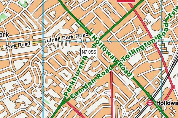 N7 0SS map - OS VectorMap District (Ordnance Survey)