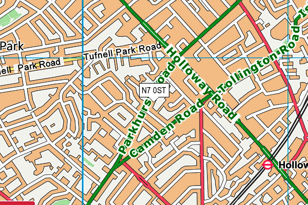 N7 0ST map - OS VectorMap District (Ordnance Survey)