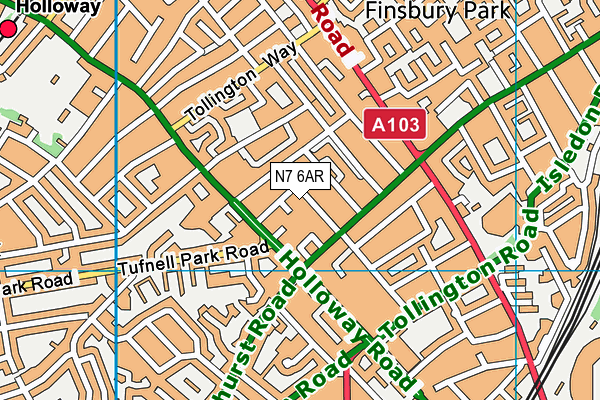 Grafton Primary School map (N7 6AR) - OS VectorMap District (Ordnance Survey)