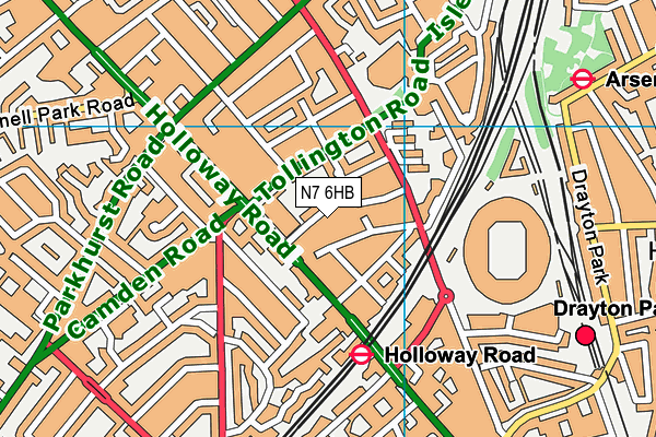 N7 6HB map - OS VectorMap District (Ordnance Survey)