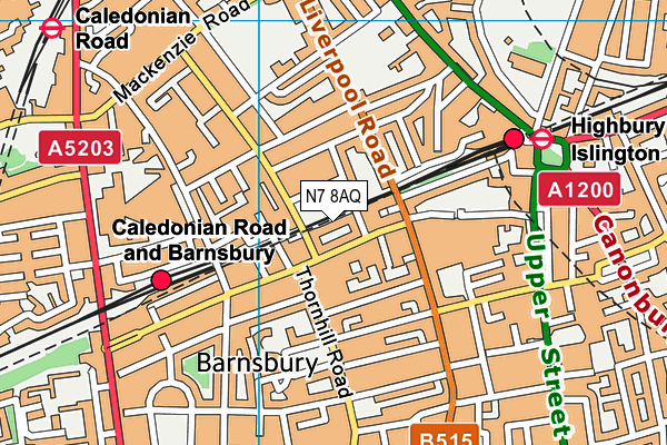 N7 8AQ map - OS VectorMap District (Ordnance Survey)