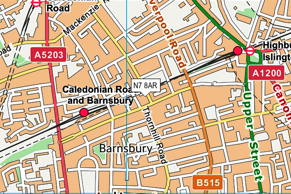 N7 8AR map - OS VectorMap District (Ordnance Survey)