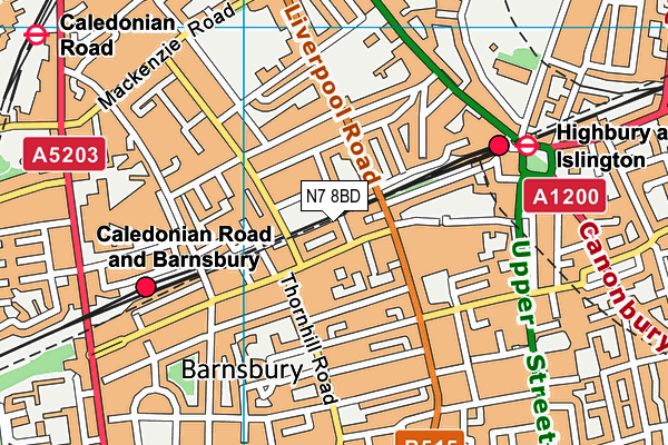 N7 8BD map - OS VectorMap District (Ordnance Survey)