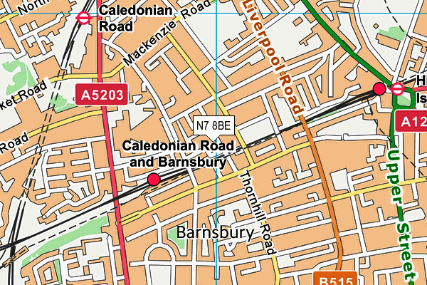N7 8BE map - OS VectorMap District (Ordnance Survey)