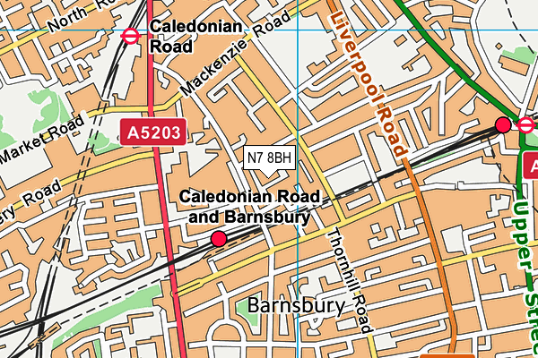 N7 8BH map - OS VectorMap District (Ordnance Survey)