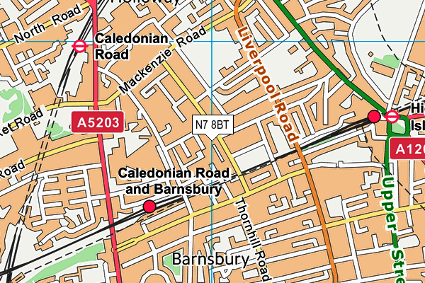 N7 8BT map - OS VectorMap District (Ordnance Survey)